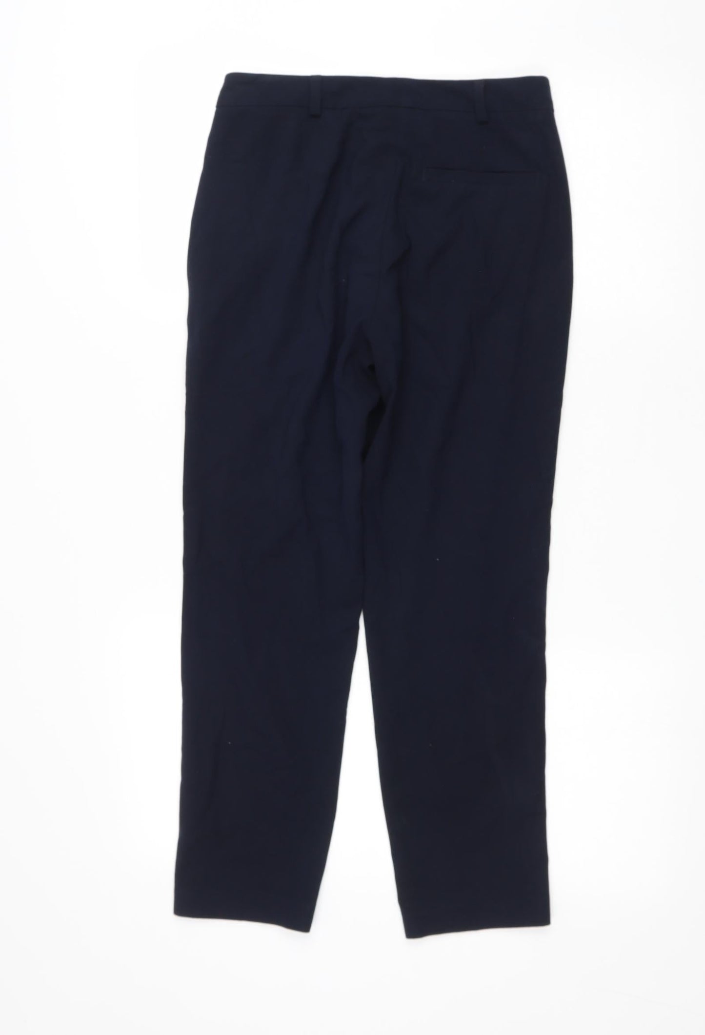 Marks & Spencer Womens Blue Polyester Trousers Size 6 L25.5 in Regular Zip