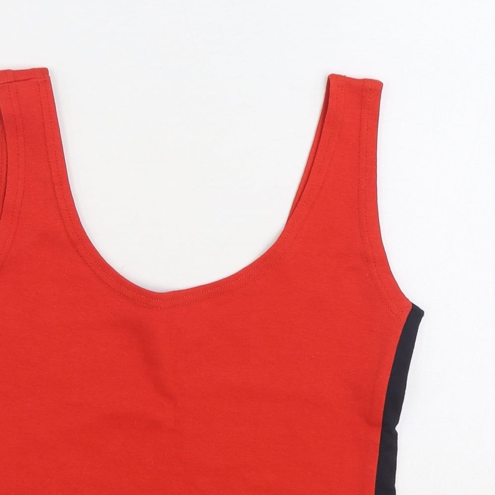 Nik Nak Womens Red Cotton Basic Tank Size M Scoop Neck