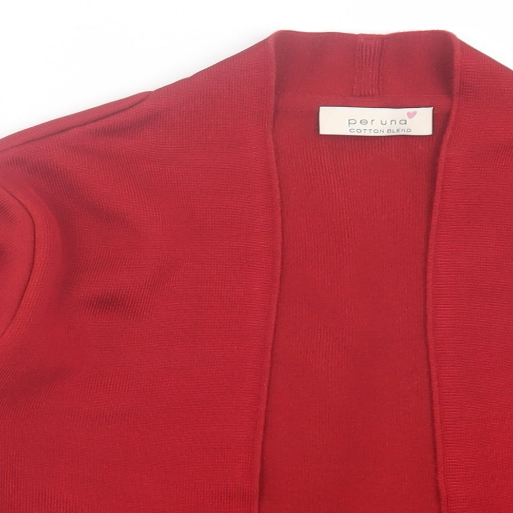 Per Una Womens Red V-Neck Viscose Cardigan Jumper Size 8