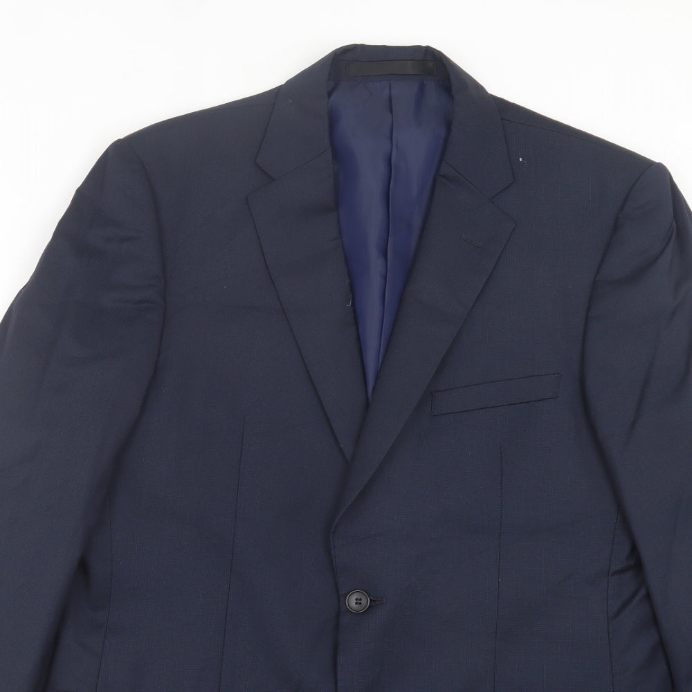 Marks and Spencer Mens Blue Wool Jacket Suit Jacket Size 40