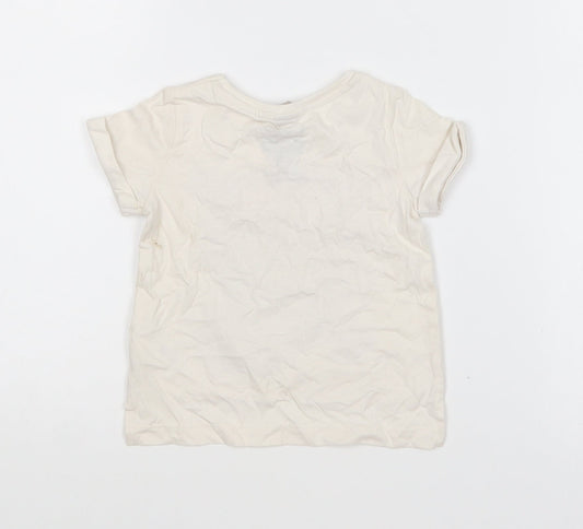 TU Girls White Cotton Basic T-Shirt Size 9-12 Months Round Neck Pullover - Paw Patrol