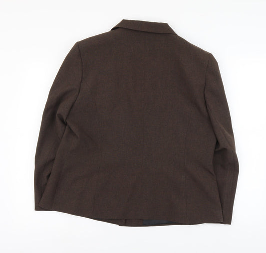 Berkertex Womens Brown Polyester Jacket Suit Jacket Size 12