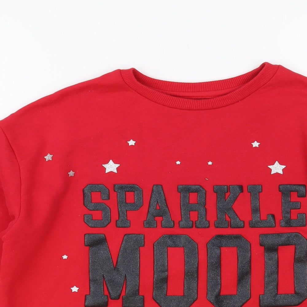 Dunnes Stores Womens Red Cotton Pullover Sweatshirt Size S Pullover - Sparkle Mood