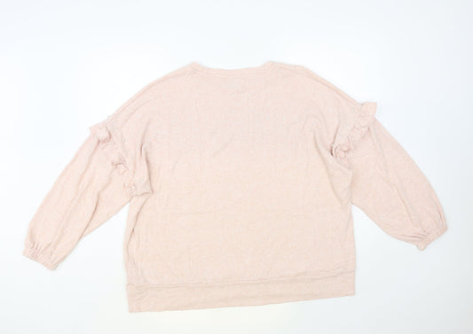 Wallis Womens Pink Viscose Pullover Sweatshirt Size L Pullover