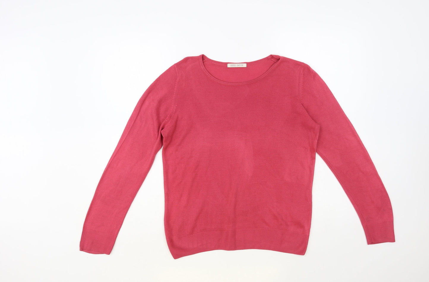 Marks and Spencer Womens Pink Round Neck Acrylic Pullover Jumper Size 10