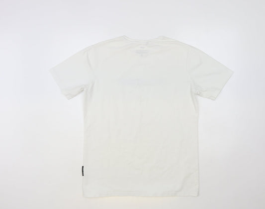 Physiq Mens White Cotton Pullover T-Shirt Size L Crew Neck Pullover