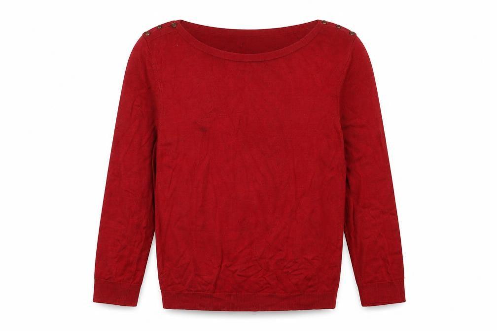 Monsoon Womens Red Boat Neck Viscose Pullover Jumper Size 10