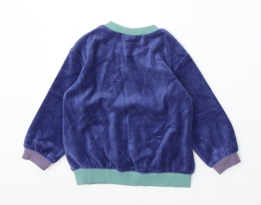 H&M Boys Blue Polyester Pullover Sweatshirt Size 2 Years Snap