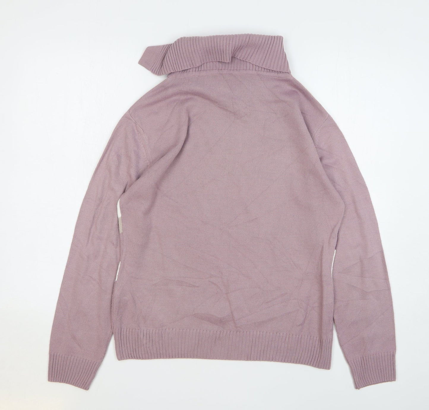 Demart Womens Pink Roll Neck Acrylic Pullover Jumper Size 14