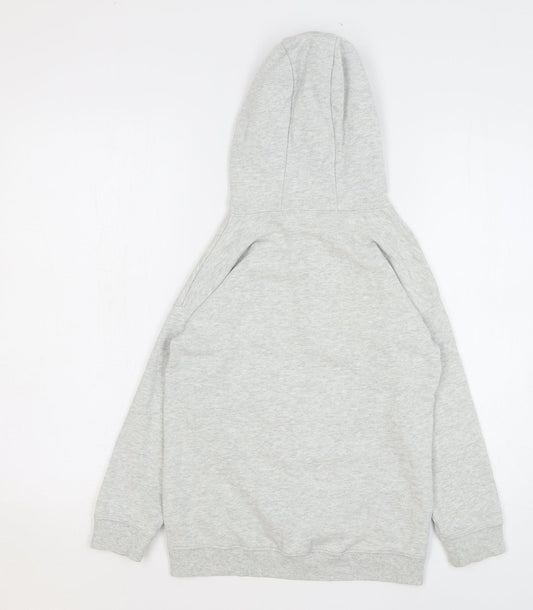 NEXT Girls Grey Cotton Pullover Hoodie Size 7 Years Pullover - New York