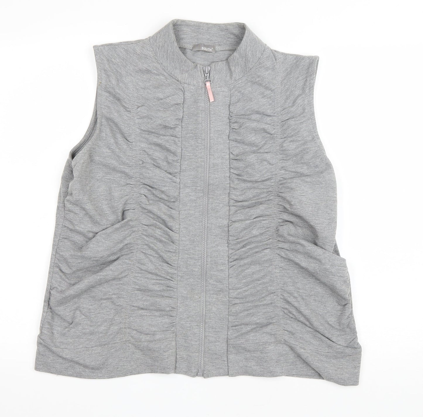 South Womens Grey Jacket Size 18 Zip - Ruched