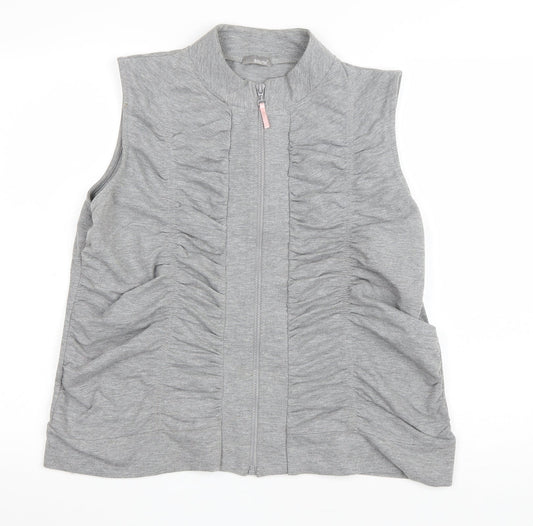 South Womens Grey Jacket Size 18 Zip - Ruched