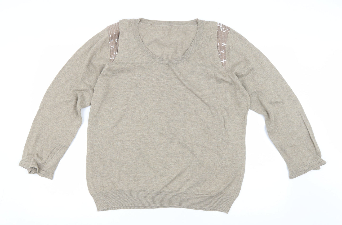Dorothy Perkins Womens Brown Round Neck Acrylic Pullover Jumper Size 20