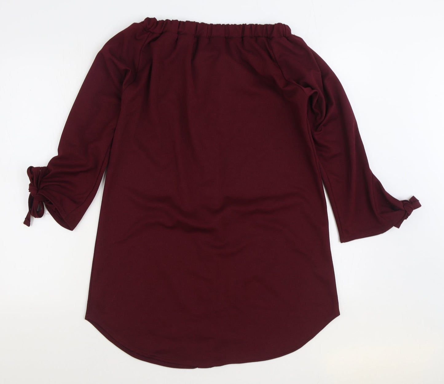 Silk Womens Purple Polyester Shirt Dress Size M Off the Shoulder Pullover
