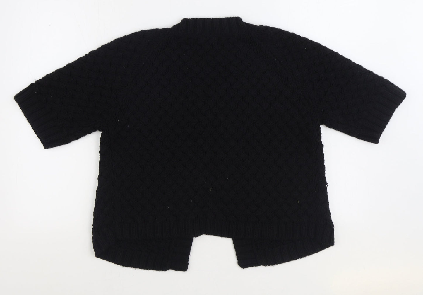 Savida Womens Black V-Neck Acrylic Cardigan Jumper Size 12