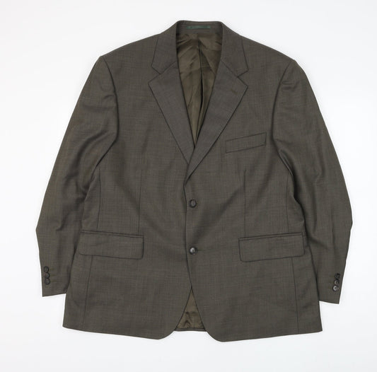 Pinstripe Mens Green Wool Jacket Suit Jacket Size 44