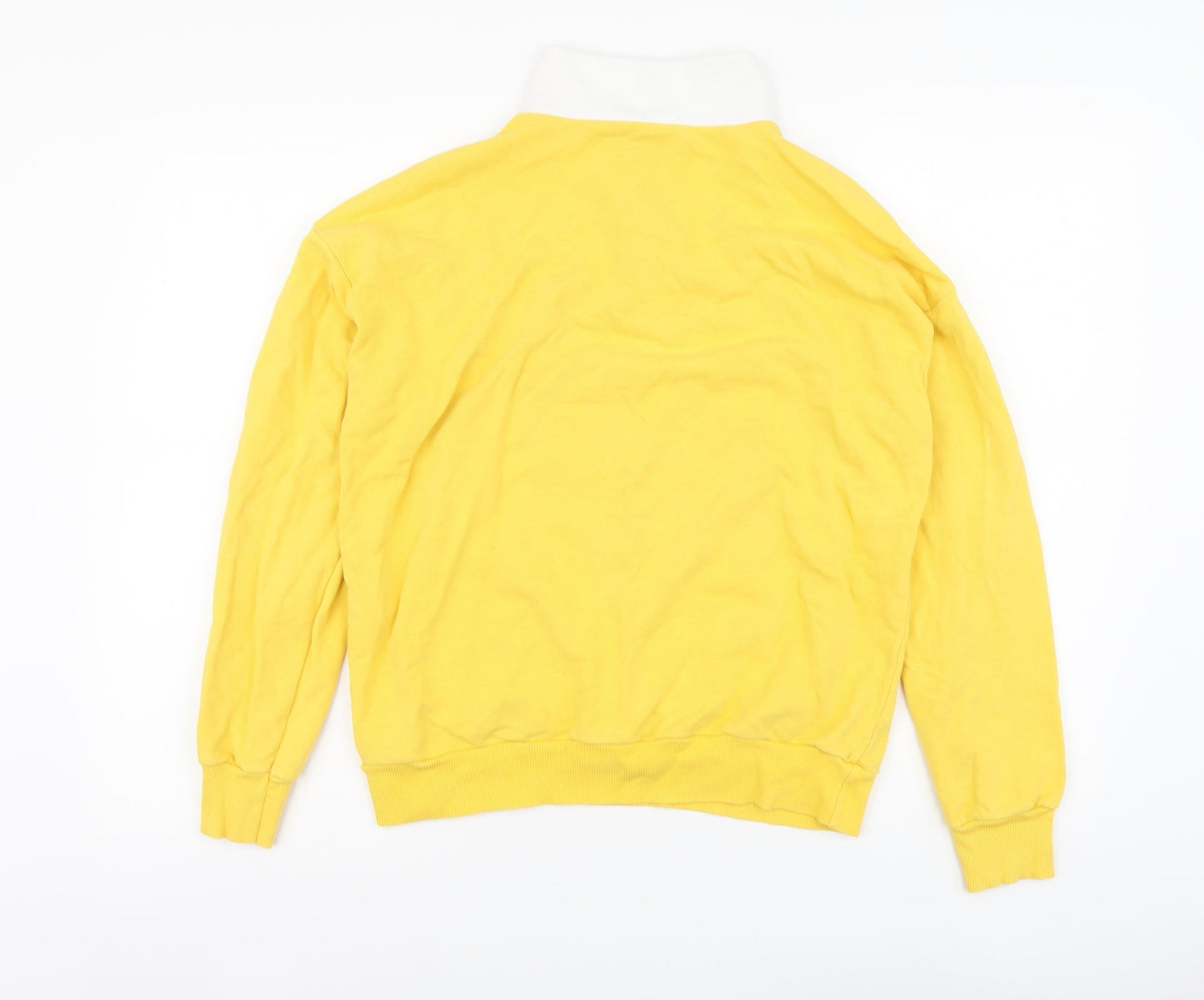 New Look Womens Yellow Cotton Pullover Sweatshirt Size 10 Zip