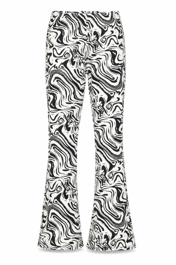 Nasty Gal Womens Black Animal Print Polyester Trousers Size 6 L33 in Regular Buckle - Zebra print