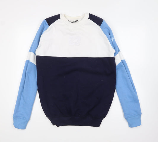 Move Merchandise Womens Blue Colourblock Polyester Pullover Sweatshirt Size M Pullover