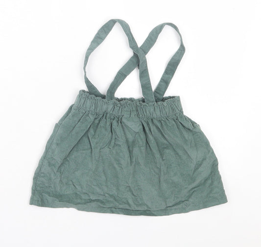 So Cute Girls Green Cotton A-Line Skirt Size 9-12 Months Pull On - Braces Included