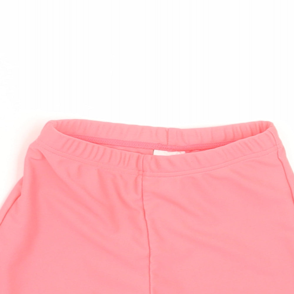 NEXT Girls Pink Polyester Compression Shorts Size 2 Years Regular
