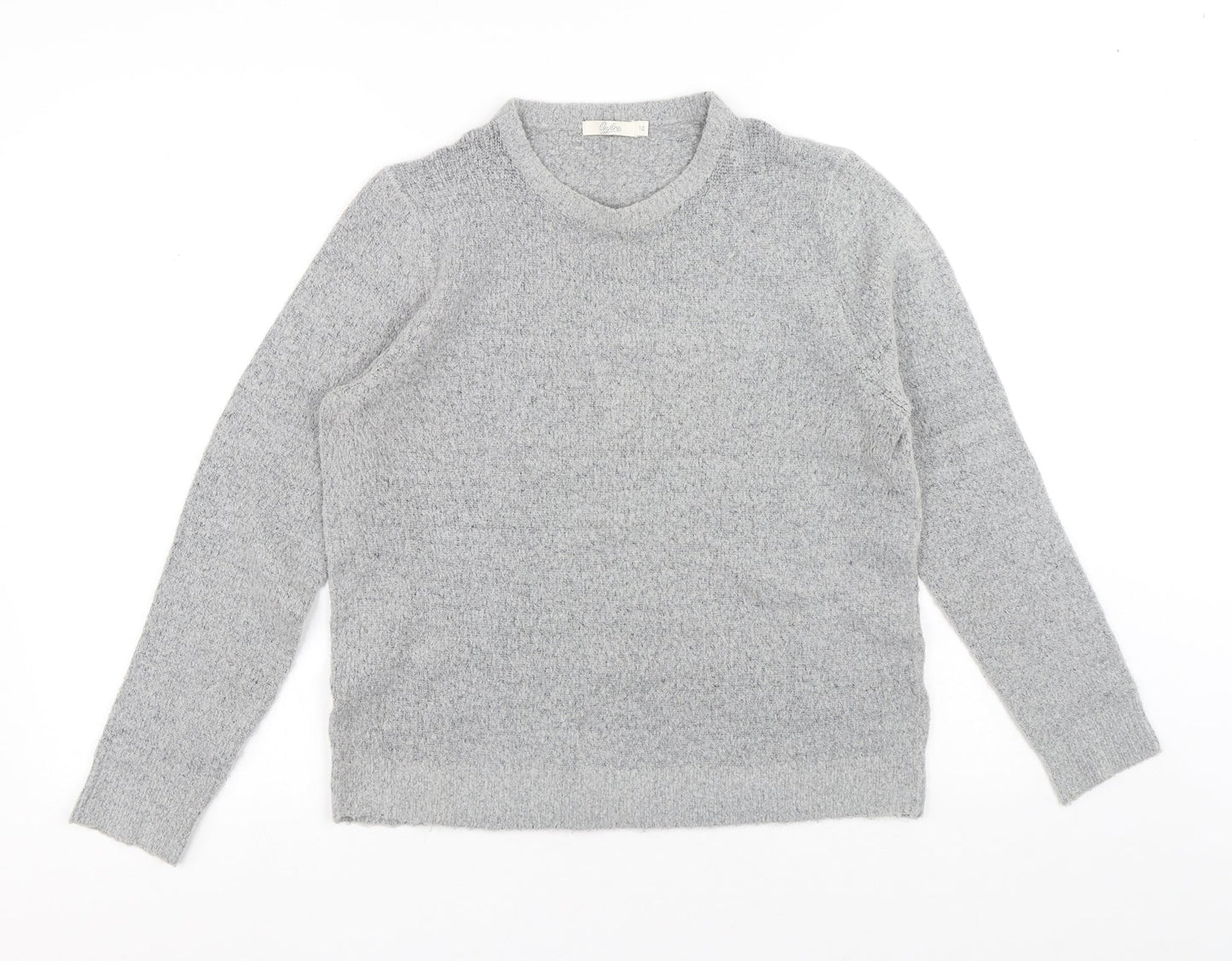 Onfire Womens Grey Round Neck Acrylic Pullover Jumper Size 14