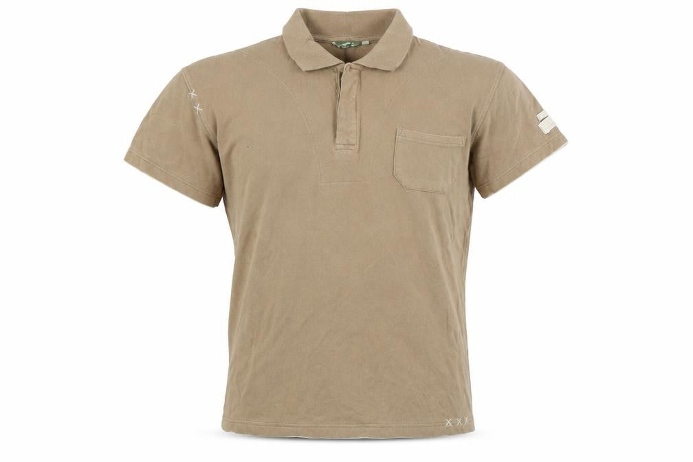 Canadian bear Mens Brown Cotton Polo Size M Collared Button