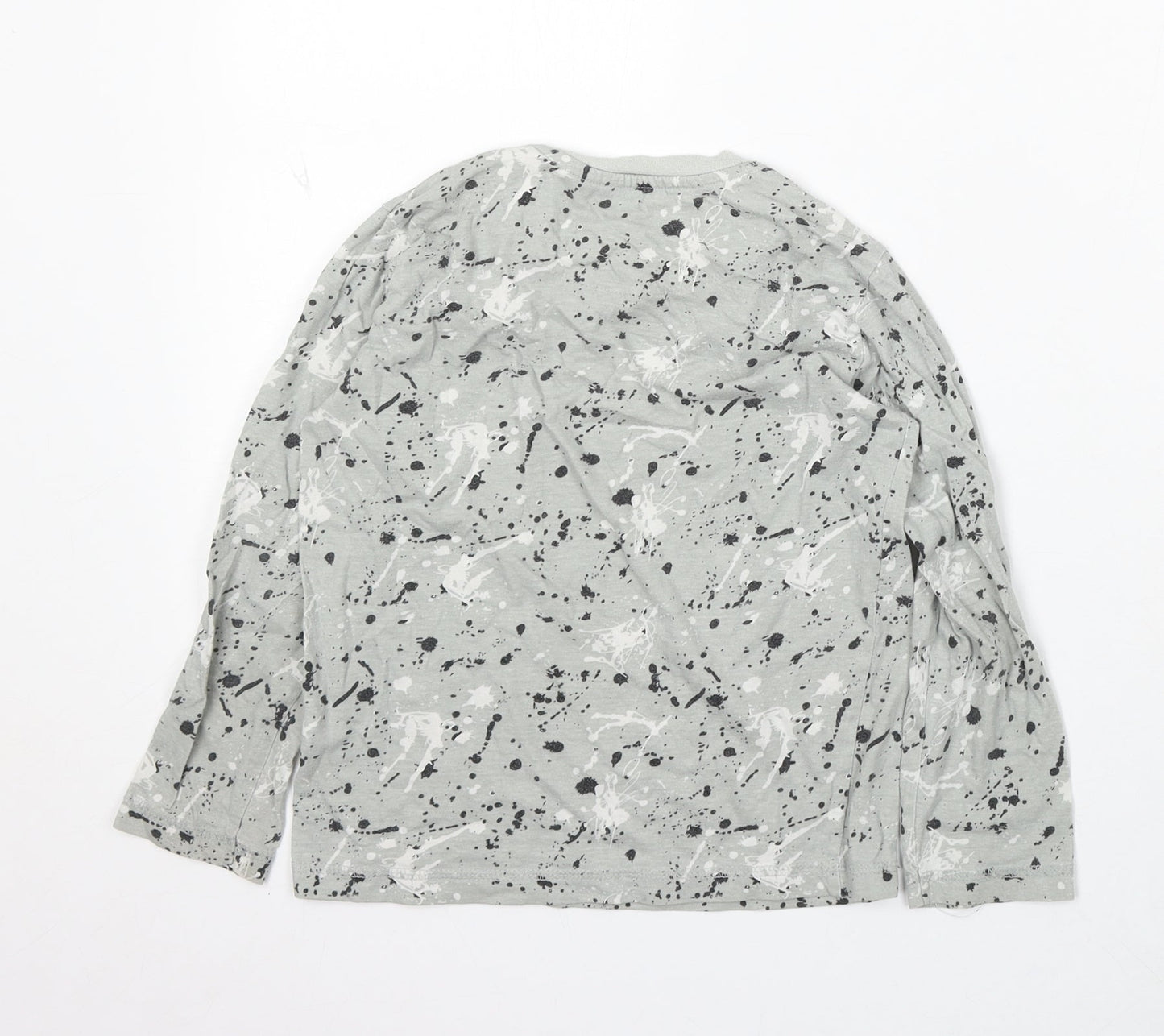 Studio Boys Grey Geometric Cotton Basic Button-Up Size 5-6 Years Round Neck