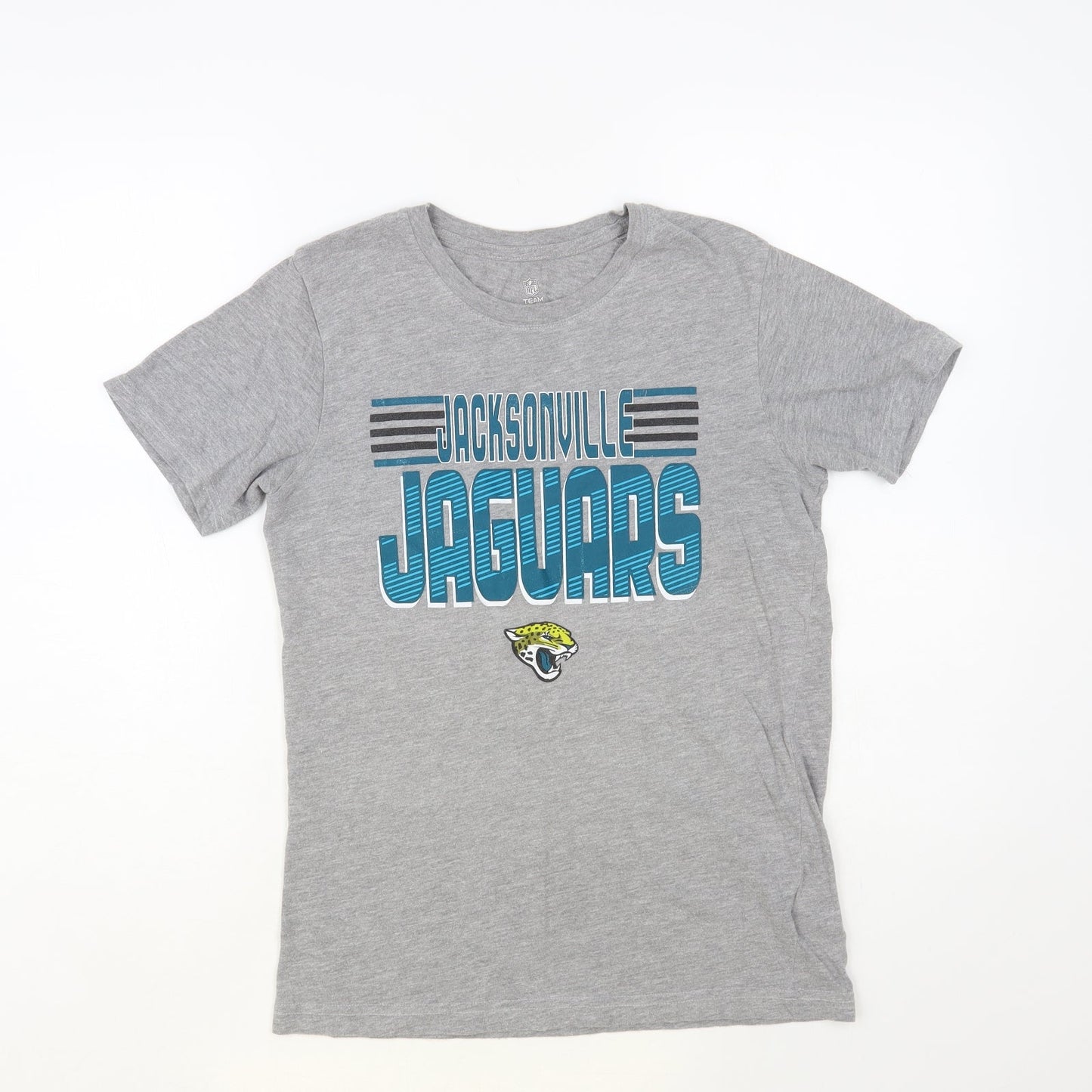 Team Apparel Womens Grey Cotton Jersey T-Shirt Size L Crew Neck - Jacksonville Jaguars