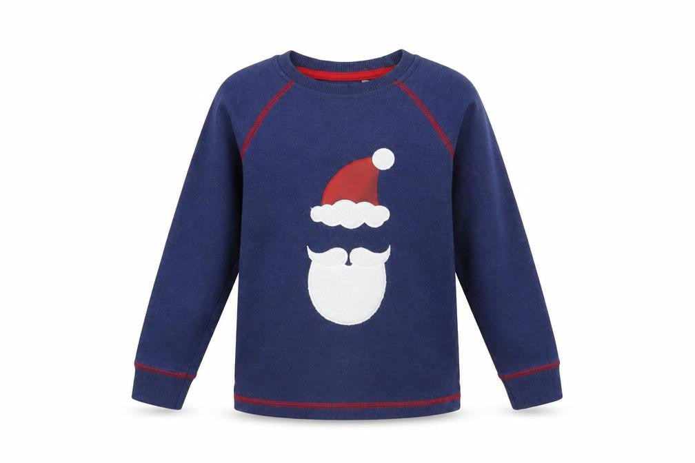 NEXT Boys Blue Cotton Pullover T-Shirt Size 5-6 Years Crew Neck Pullover - Santa