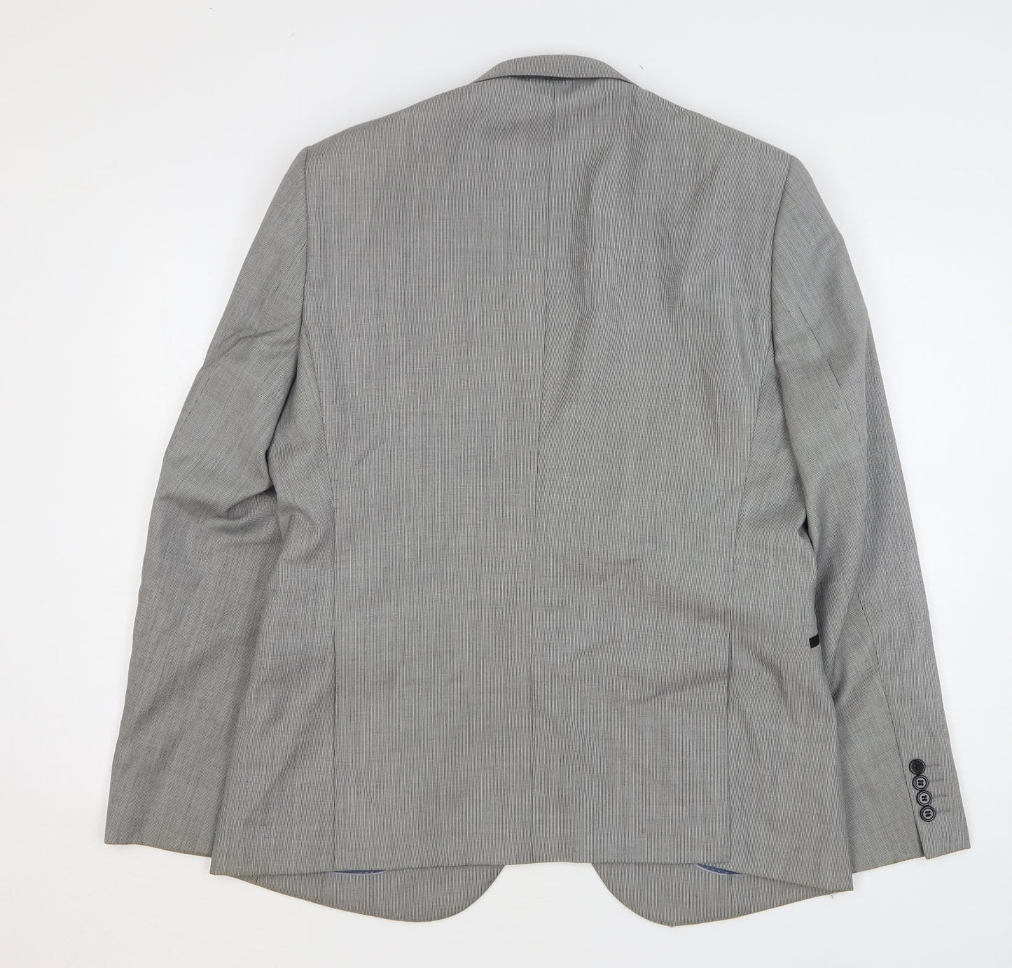 Topman Mens Grey Geometric Wool Jacket Blazer Size 42