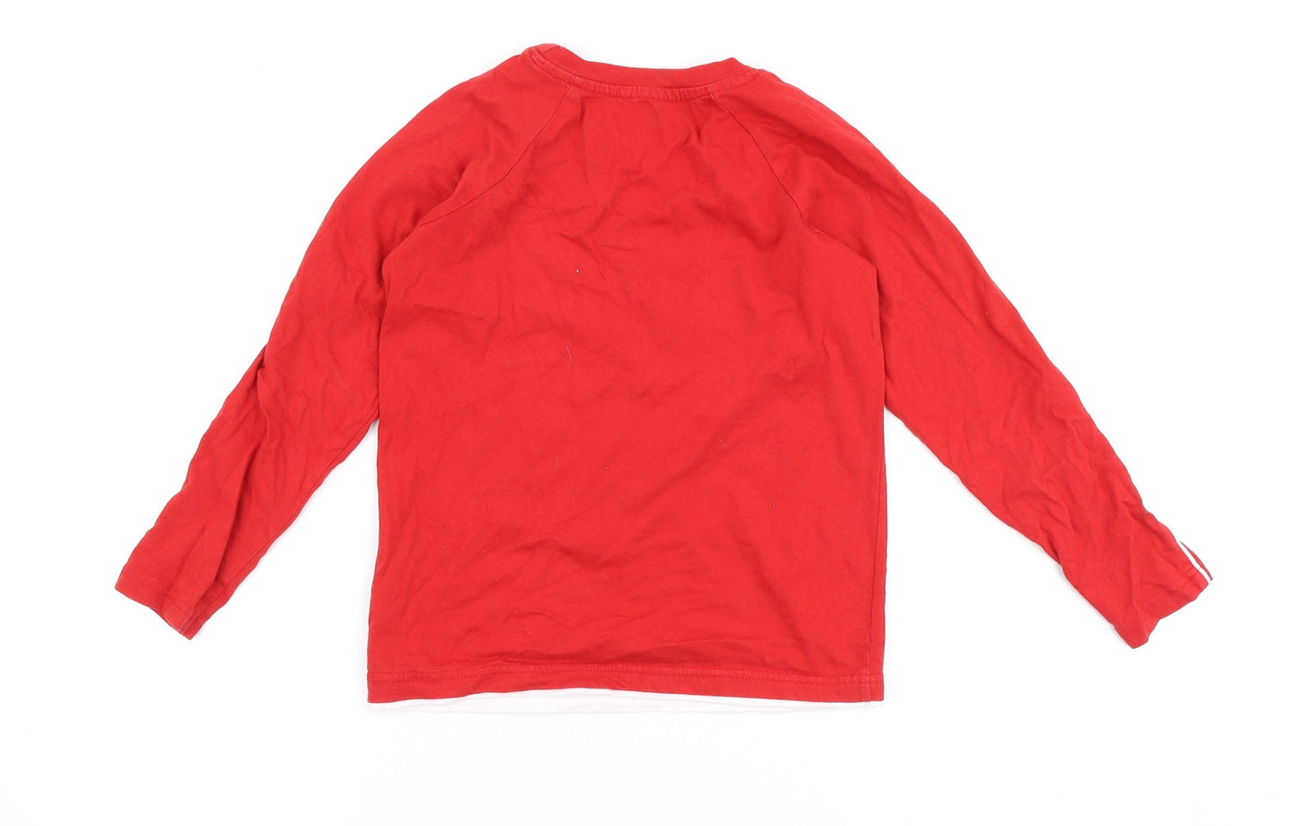 Dunnes Stores Boys Red Cotton Basic T-Shirt Size 7-8 Years Roll Neck