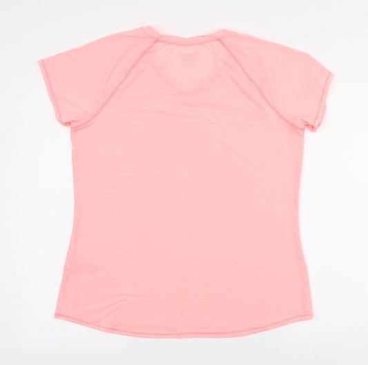 Dunnes Stores Womens Pink Polyester Basic T-Shirt Size 14 Round Neck