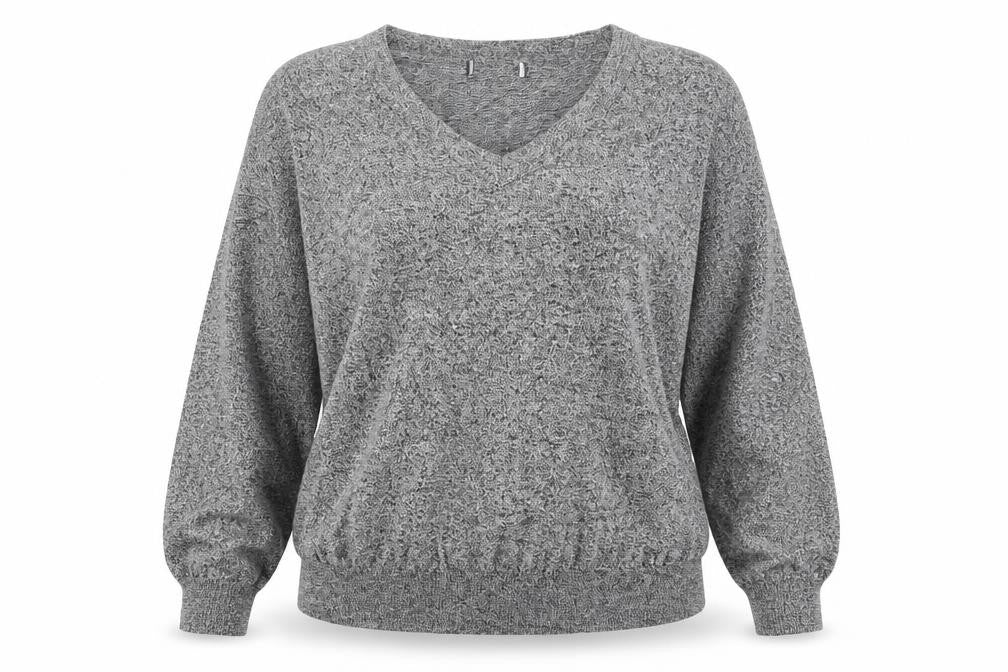 Marks and Spencer Womens Grey Round Neck Cotton Pullover Jumper Size 14