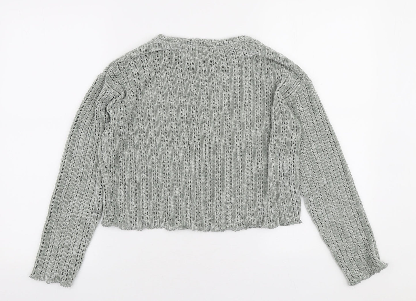 beshka Womens Green Round Neck Polyester Pullover Jumper Size XS