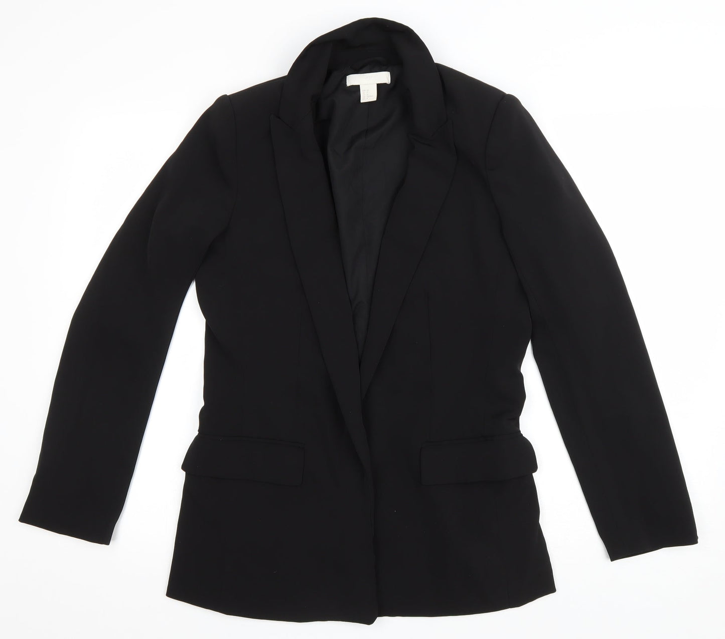 H&M Womens Black Jacket Size 36 Tie