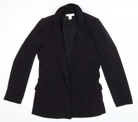 H&M Womens Black Jacket Size 36 Tie