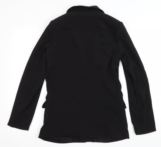 H&M Womens Black Jacket Size 36 Tie