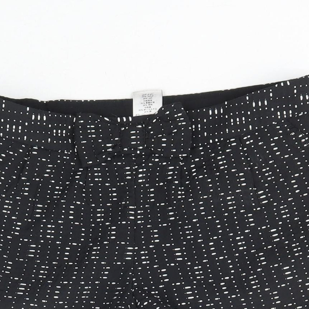 NEXT Girls Black Polka Dot Polyester Hot Pants Shorts Size 9 Years Regular Zip