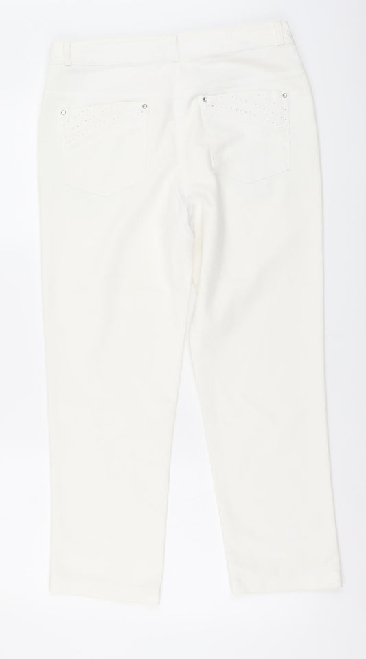 Gerard Womens White Cotton Straight Jeans Size 12 L26 in Regular Button