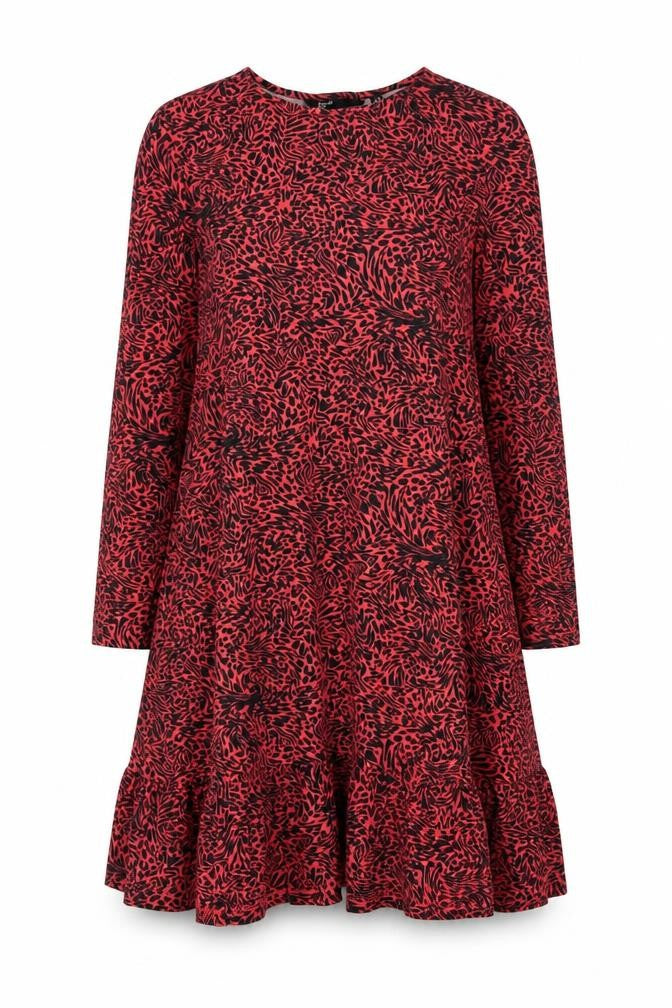 Friends like these Womens Red Animal Print Viscose Trapeze & Swing Size 10 Round Neck Pullover