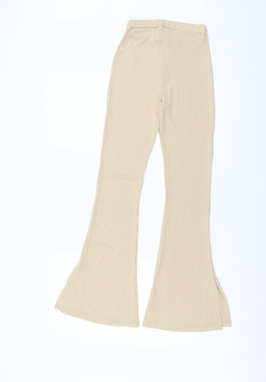 Boohoo Womens Beige Polyester Sweatpants Trousers Size 8 L29 in Regular Drawstring