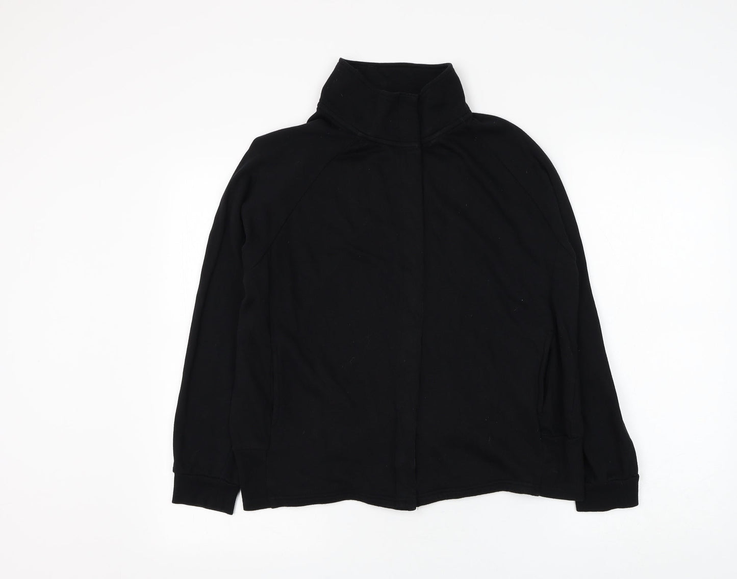 OVS Womens Black Cotton Pullover Sweatshirt Size L Button