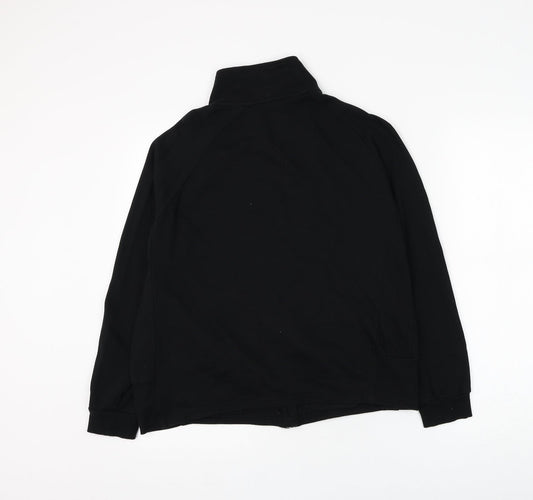 OVS Womens Black Cotton Pullover Sweatshirt Size L Button