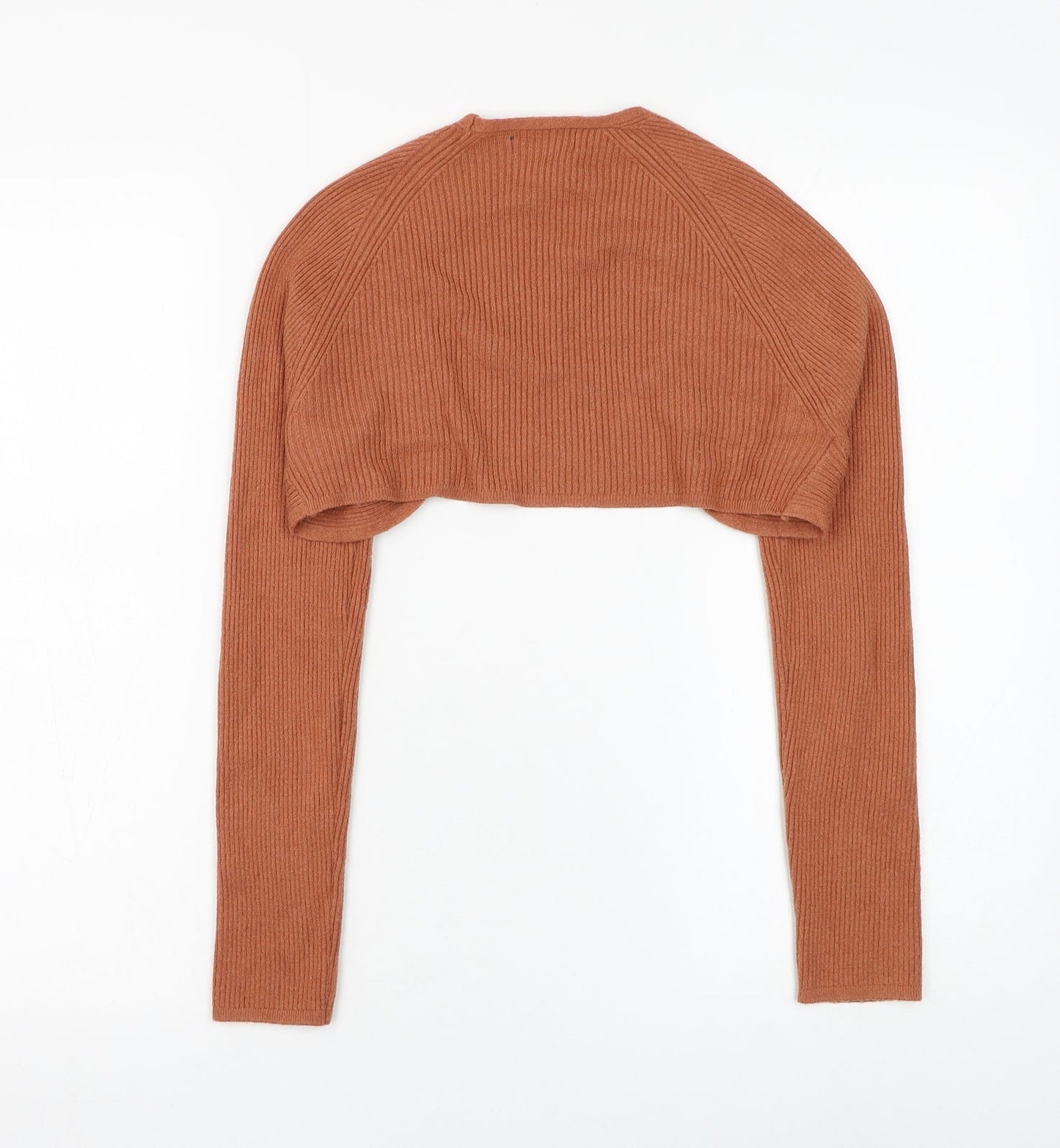 New Look Womens Brown V-Neck Polyester Shrug Jumper Size M