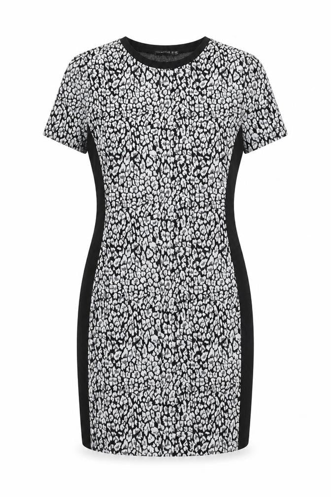 Atmosphere Womens Black Geometric Polyacrylate Fibre Pencil Dress Size 12 Round Neck Pullover