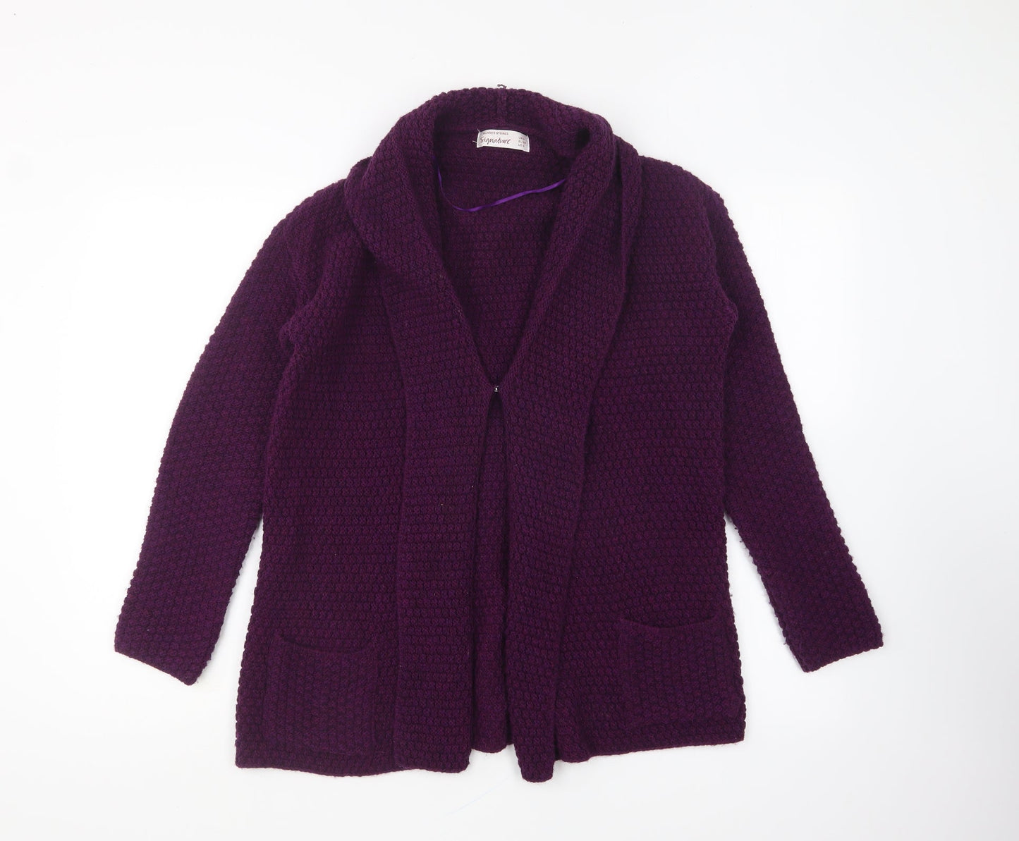 Dunnes Stores Womens Purple V-Neck Acrylic Cardigan Jumper Size S