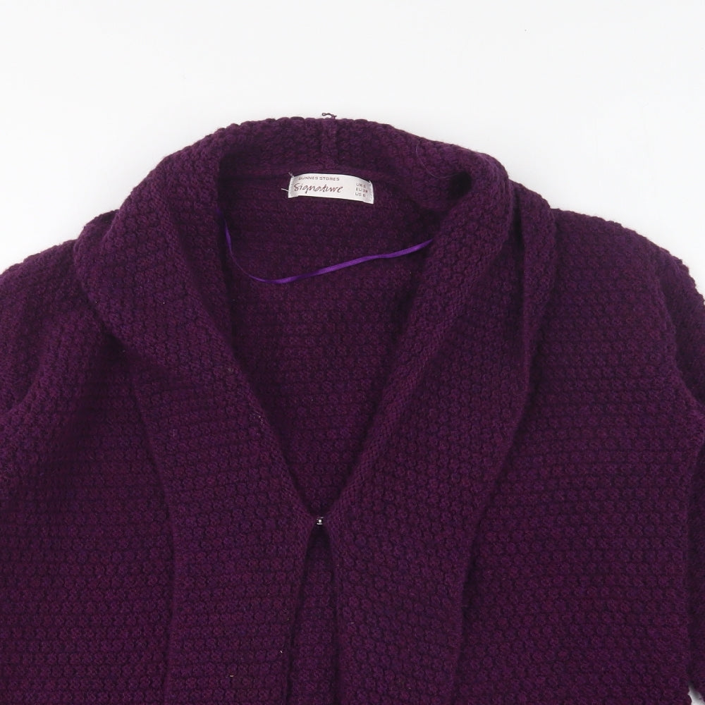 Dunnes Stores Womens Purple V-Neck Acrylic Cardigan Jumper Size S