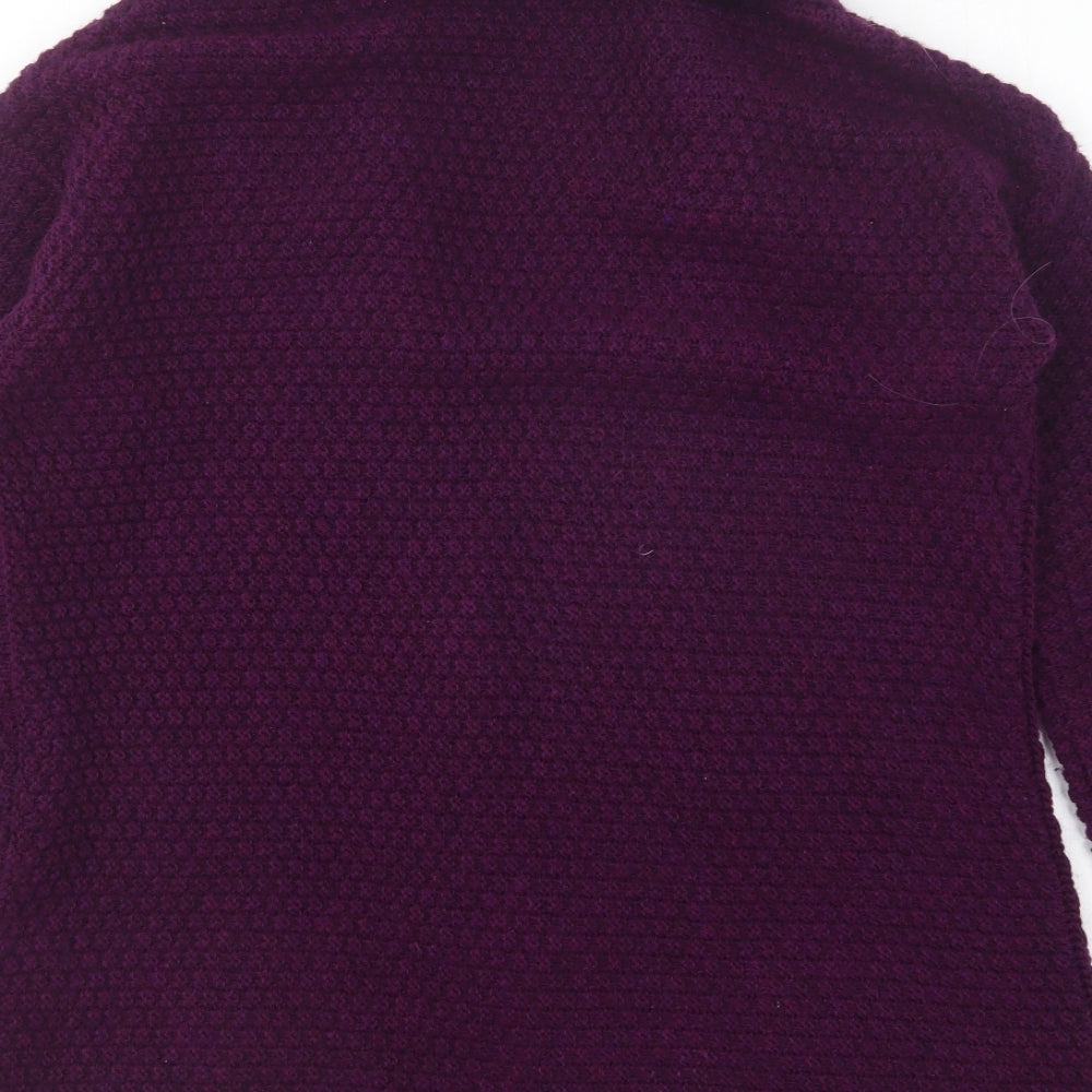 Dunnes Stores Womens Purple V-Neck Acrylic Cardigan Jumper Size S