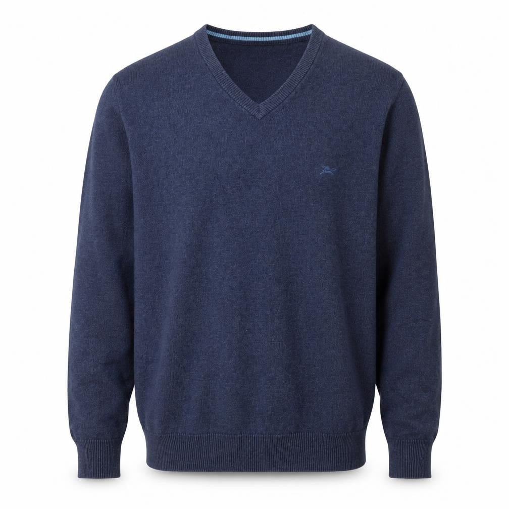 Wolsey Mens Blue V-Neck Cotton Pullover Jumper Size M